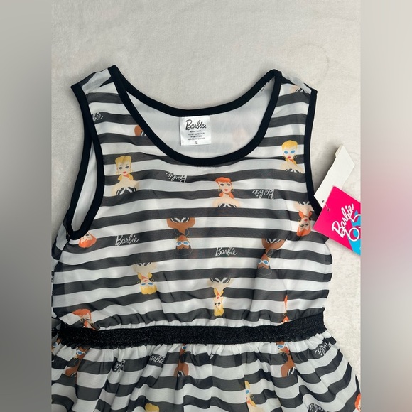 Girls' Barbie Character Dress White Black Kids Size Large (10/12) - Picture 3 of 15